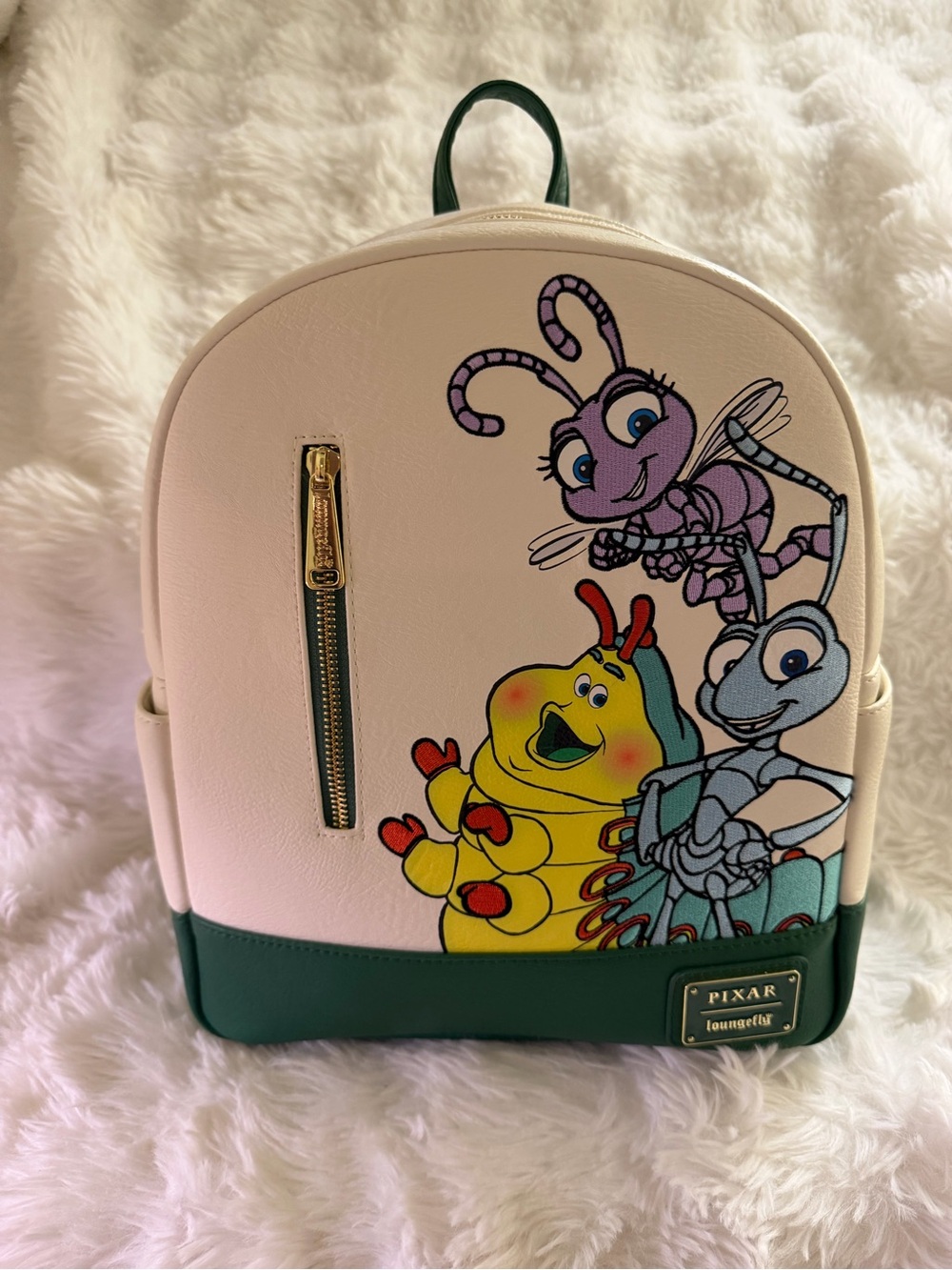 Loungefly Kids Cream and Green A Bug's Life Character Mini Backpack